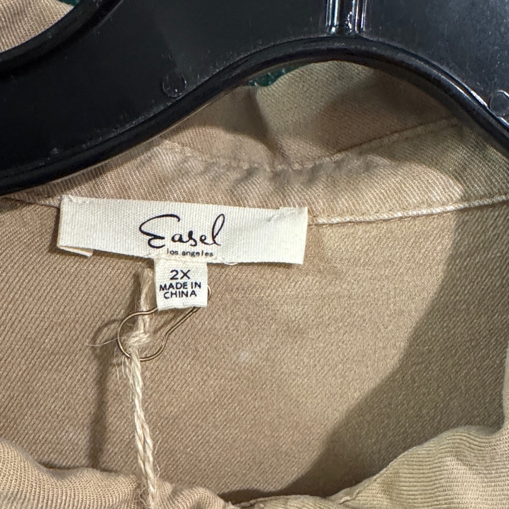 Easel Tan Button-Up Dress - Picture 4 of 7
